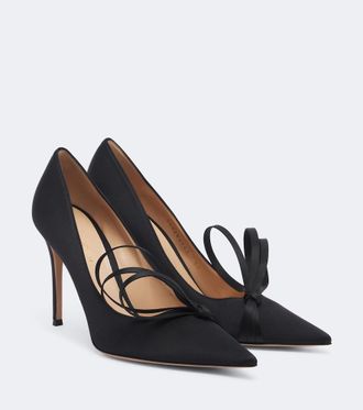 Gianvito Rossi Bow-detail satin pumps
