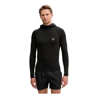 Hurley Slim Fit Icon Hooded Long Sleeve Rash Vest - Heren - Hoodies - Zwart - S - Polyester - Hoodies & sweatvesten