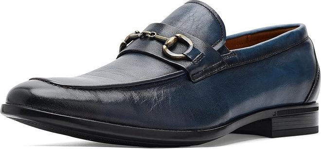 Florsheim Zaffiro Moc Toe Bit Loafer Ii Mens Shoes Navy : 10.5 W (3E), Leather from $145.00