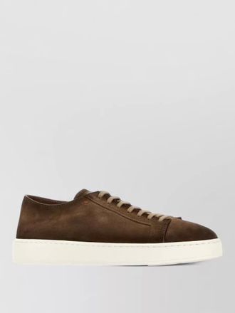 Santoni damps low profile suede sneakers rubber sole