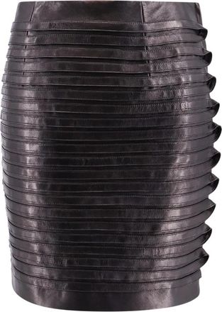 Versace Leren Rok - Dames - Leren & Su&egrave;de rokken - Zwart - M - Leer - Rokken