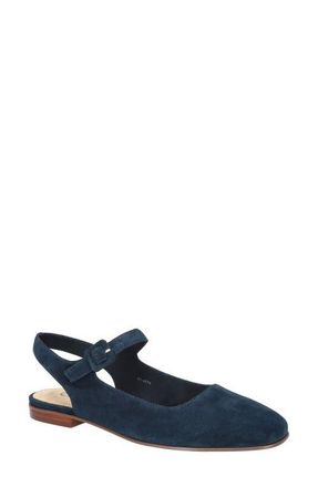 Bella Vita Andie Slingback Flat in Navy Kidsuede Leather at Nordstrom, Size 7.5