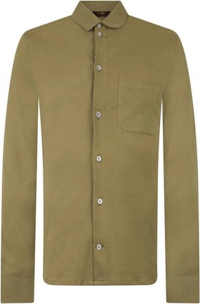 Moorer Siena Long-sleeved Shirt - Heren - Casual Overhemden - Groen - XS - Katoen - Overhemden