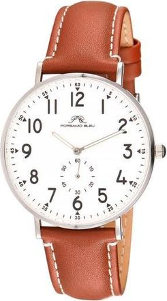 Porsamo Bleu Rowan Leather Strap Watch, 40mm in Brown at Nordstrom Rack
