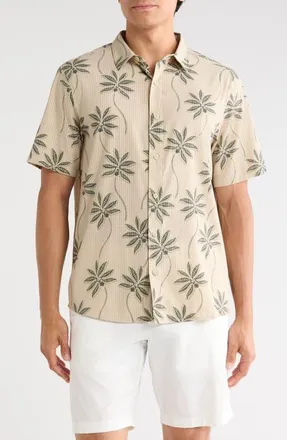 Roark Bless Up Short Sleeve Button-Up Shirt in Fossil Print at Nordstrom, Size Xx-Large