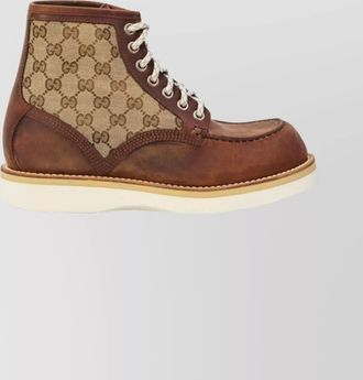 Gucci high-top round toe bootie with contrast sole