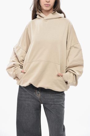 Balenciaga Cotton Hoodie with Rhinestone Logo Balenciaga