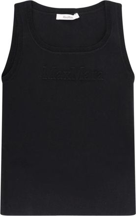 Max Mara Tops, Dames, Zwart, M, Mouwtjesloze Top