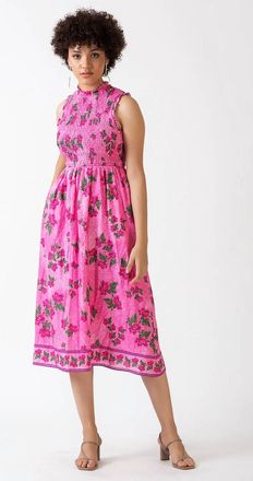 Celina Moon Harmony Midi Dress In Pink Blossoms