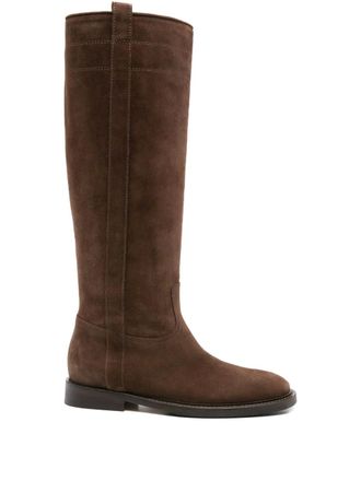 Anna F. Stivali al ginocchio in pelle scamosciata - Marrone