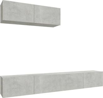 vidaXL Vidaxl - 3 Piece tv Cabinet Set Concrete Grey Engineered Wood