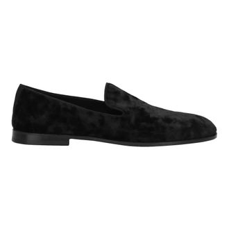Dolce & Gabbana Fluwelen Loafers Zwart Made in Italy - Heren - Loafers - Zwart - 42 EU - Katoen - Schoenen
