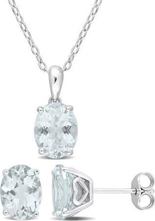 Delmar Aquamarine Earrings & Necklace Set in Blue at Nordstrom Rack
