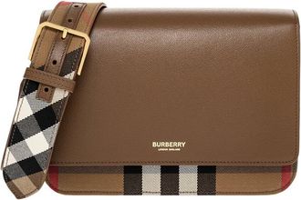 Burberry Mackford House Check Canvas & Leather Crossbody