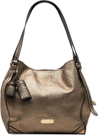 Burberry Pre-owned Burberry Small Metallic Grained Calfskin Saddle Stitch Canterbury Tassel Tote Ladies CYMKN5SXFN6UMIJW