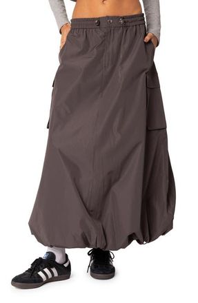Edikted Bubble Cargo Maxi Skirt in Gray at Nordstrom, Size X-Small