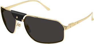 Cartier Shield Zonnebril - Heren - Zonnebrillen - Zwart - 64 MM - Accessoires