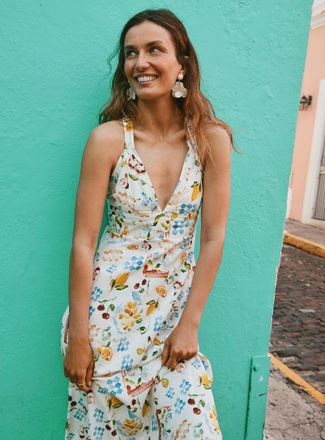 Minkpink Womens Riviera fruity villa cross-back dress