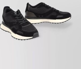 HUGO BOSS low-top sneakers with mesh and suede