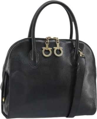 Ferragamo Pre-owned Handbags, female, Black, Size: ONE SIZE Pre-owned Leather Handbag