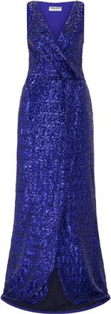 La Petite Robe Di Chiara Boni Maxi Jurken - Dames - Avondkleed - Blauw - L - Pailletten - Kleedjes