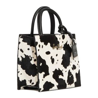 MC2 Saint Barth Tassen, Dames, Wit, ONE Size, Koeprint Mini Shopper Handtas