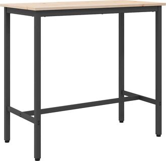 vidaXL Mesa Natural 100 X 50 X 91 Cm Madera Ingenierizada Y Acero Vidaxl