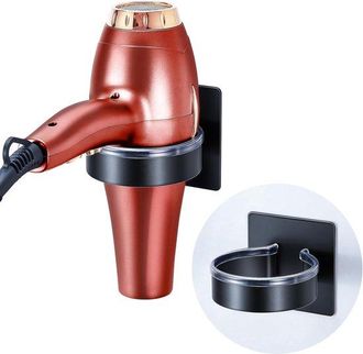 OEM Soporte Autoadhesivo Secador Pelo, Acero Inoxidable 304, Soporte Universal Secador Pelo Sin Necesidad Taladrar, Protecci&oacute;n Silicona, Negro Mate