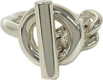 Herm&egrave;s Silver Silver 925 Band Ring (Pre-Owned)