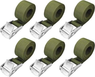 OEM Correas De Amarre De 1 M - Paquete De 6 Correas Cortas Con Trinquete Y Hebilla De 25 Mm, Capacidad De 250 Kg, Correa Para Portabicicletas, Correa Para