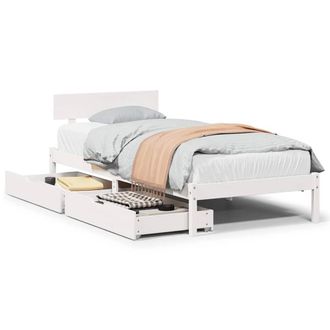 Berkfield Home Bed Frame without Mattress White 90x190 cm Single Solid Wood Pine