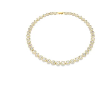 Swarovski Elegante Gouden Ketting met Kristal - Dames - Kettingen - Geel - ONE Size - Accessoires