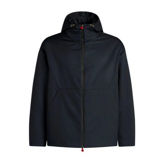 Kiton Hooded Technical Fabric Jacket - Heren - Zomerjassen - Blauw - 2XL - Jassen