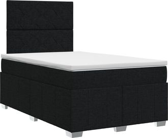 vidaXL Cama Box Spring Con Colch&oacute;n Negro 120 X 190 Cm Tela Vidaxl
