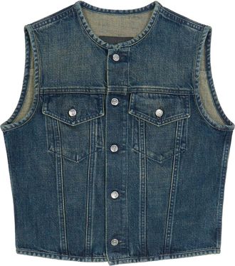 Maison Margiela stonewashed denim gilet - women - Cotton - 38 - Blue
