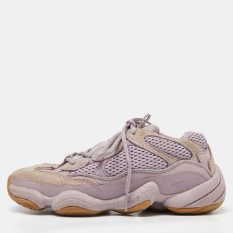 adidas Adidas x Yeezy Purple Knit Fabric and Suede Boost Yeezy 500 Soft Vision Sneakers Size 38