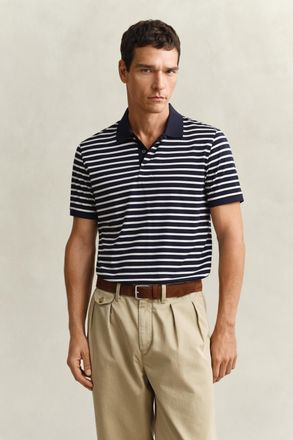 GANT Men Striped Pima Cotton Polo Shirt (XXXL) EVENING BLUE
