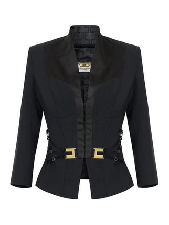 Elisabetta Franchi Double-Layer Stretch Crepe And Satin Jacket