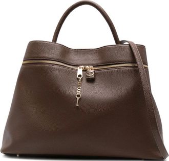 Twin-Set key-charm tote bag - Brown