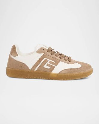 Balmain Swan Low-Top Leather & Suede Sneakers