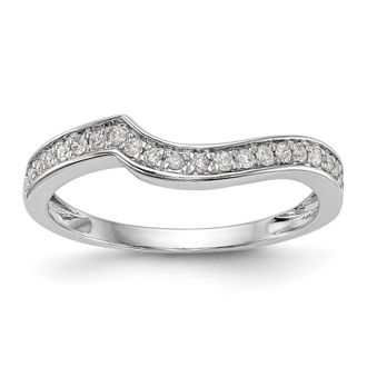 Diamond2Deal 14k White Gold Lab Grown Diamond Wedding Band Ring 0.22Ct Clarity- VS Color- G-H