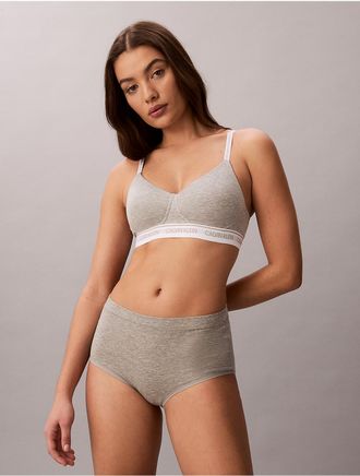 Calvin Klein Calvin Klein Womens Archive Logo Lightly Lined Wirefree Bralette - Grey - XS