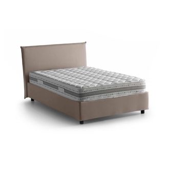 Dmora Talamo Italia - Cama De Plaza Y Media Asmara, Cama Contenedor Con Revestimiento De Tela, 100% Made In Italy, Apertura Frontal, Con Colch&oacute;n Cm 120x190 