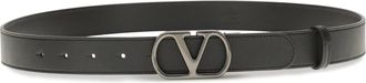 Valentino Garavani Mens Vlogo Signature Leather Belt Nero Calf Bos Taurus E Braces