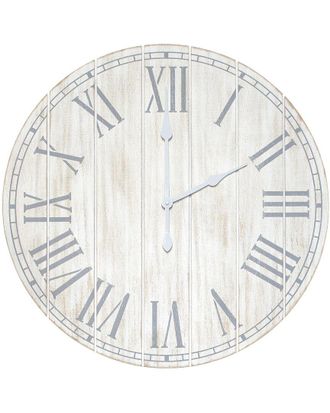 Lalia Home Wood Plank 23 Large Coastal Rustic Wall Clock