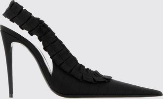 Saint Laurent Slingback Madeleine in taffet&agrave; di seta