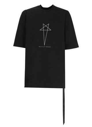 Rick Owens Black Jumbo Logo Cotton T-Shirt