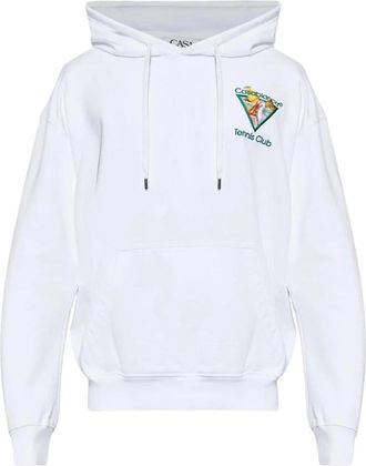 Casablanca Tennis Club Geborduurd Hoodie - Heren - Hoodies - Wit - M - Hoodies & sweatvesten