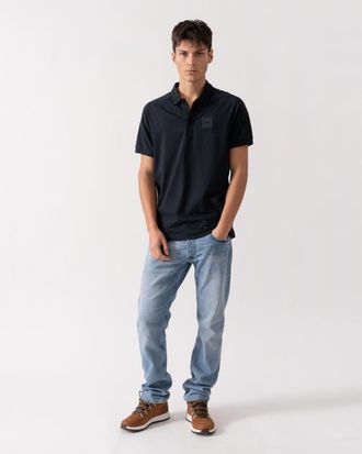 HUGO BOSS Mens Paddy Rib Polo Shirt in Navy Cotton - Size X-Large