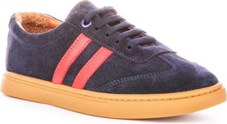 Justinreess England Sadie Womens Retro Classic Suede Lace Up Trainers (Navy Red, UK 7)